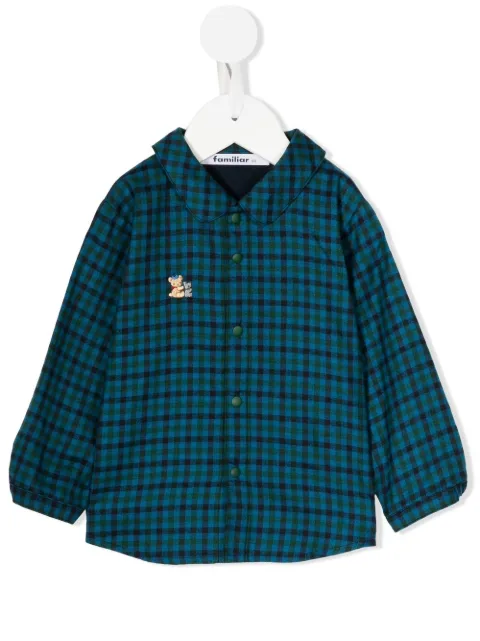familiar camisa con cuadros estampados 