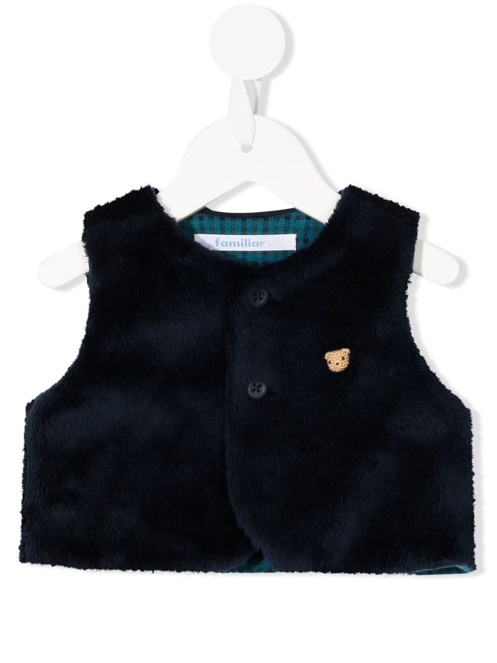 Shop Familiar Embroidered-teddy-bear Waistcoat In Blue