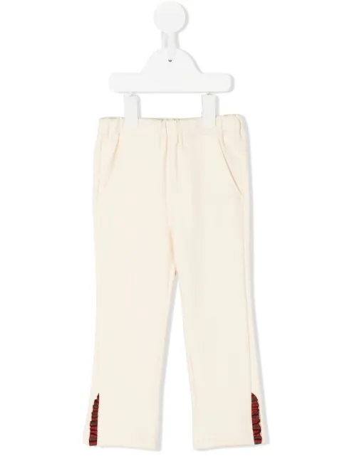 familiar frill-detail straight-leg trousers 