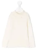 familiar roll-neck sweater - White
