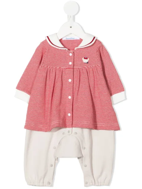 familiar logo-embroidered striped dress 