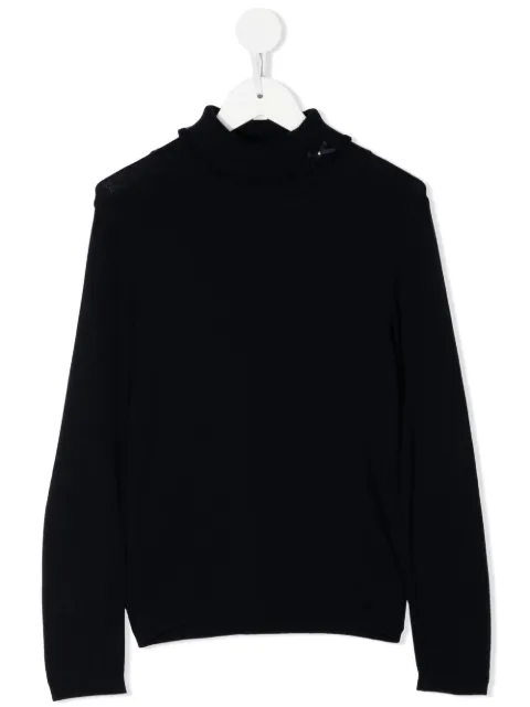 familiar bow roll-neck jumper