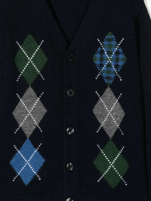 Familiar アーガイル カーディガン | ブルー | FARFETCH JP