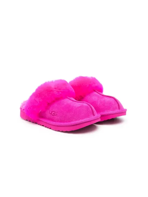 UGG Kids shearling-trim chunky slippers