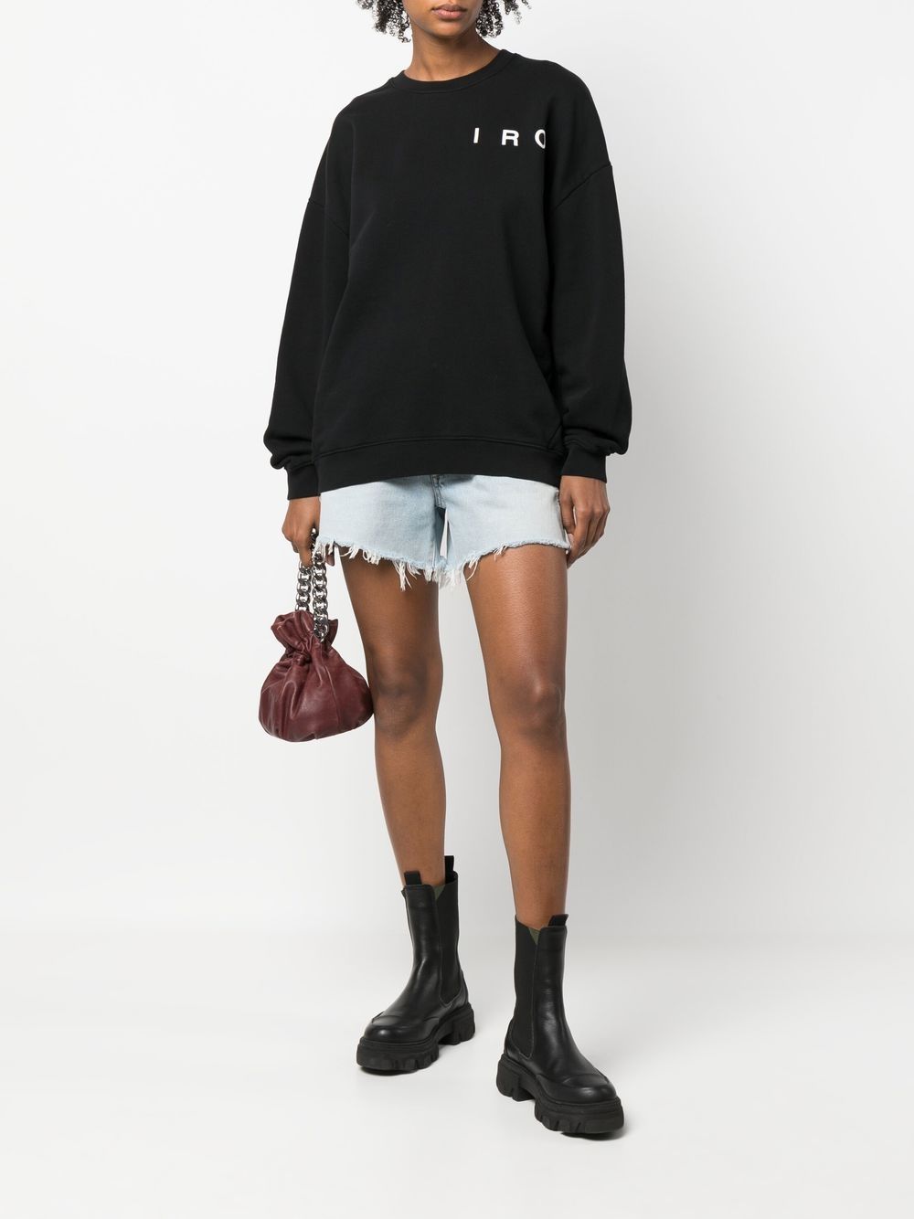 IRO logo-print Crew Neck Sweatshirt - Farfetch