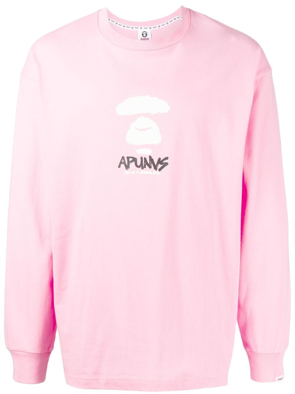 

AAPE BY *A BATHING APE® playera manga larga con logo estampado - Rosado