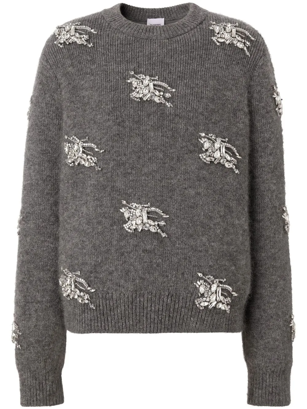 

Burberry crystal-embellished knitted jumper - Grey