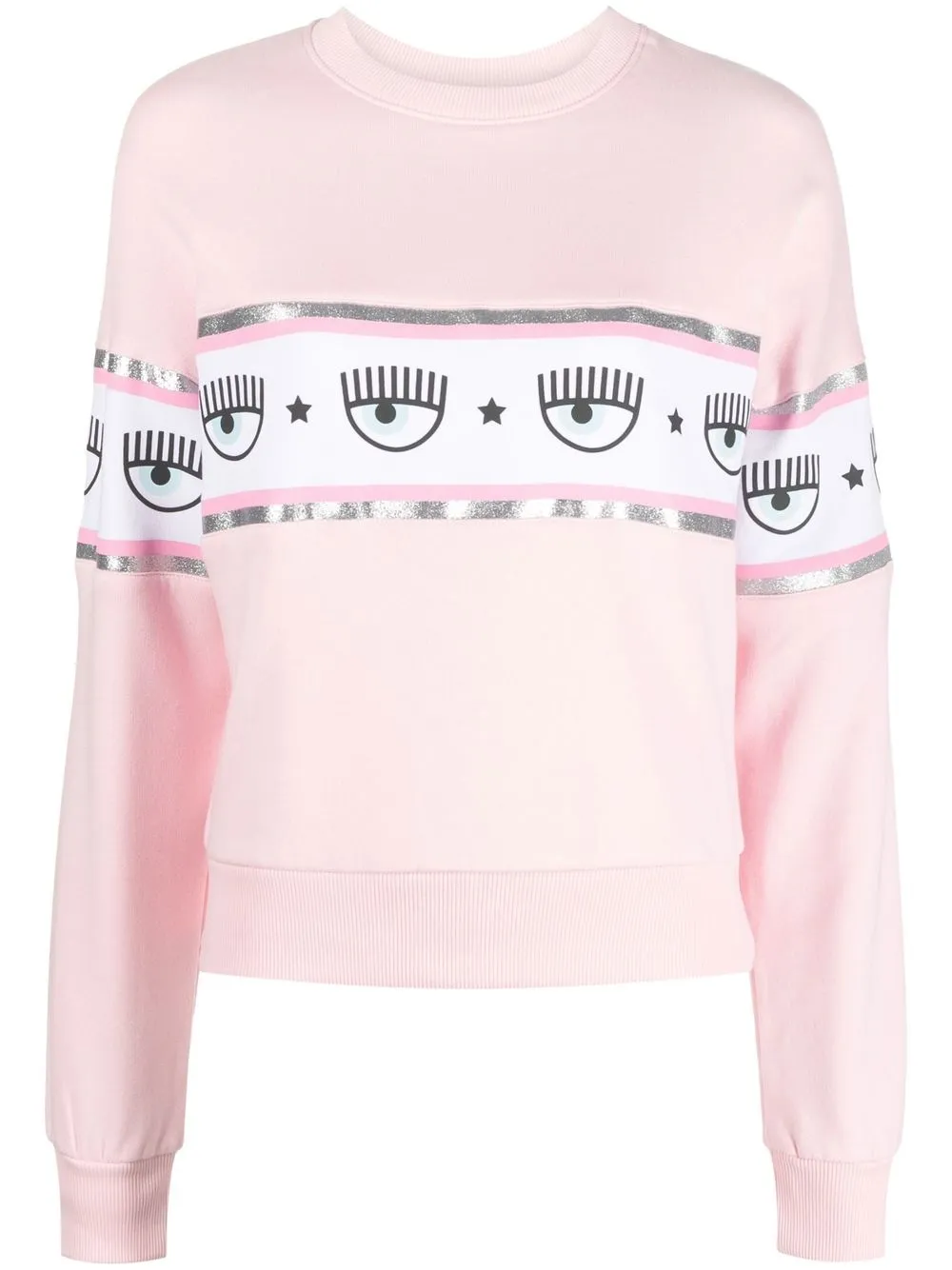 

Chiara Ferragni eye-print cotton sweatshirt - Pink