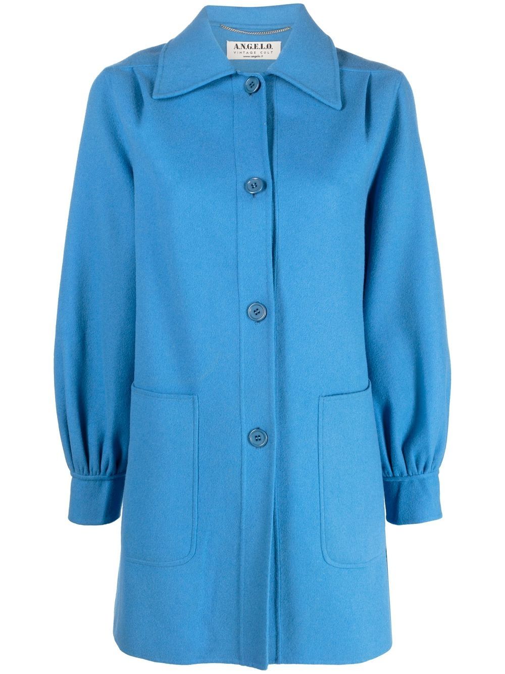 A.N.G.E.L.O. Vintage Cult 1970s gathered cuffs buttoned coat - Blue