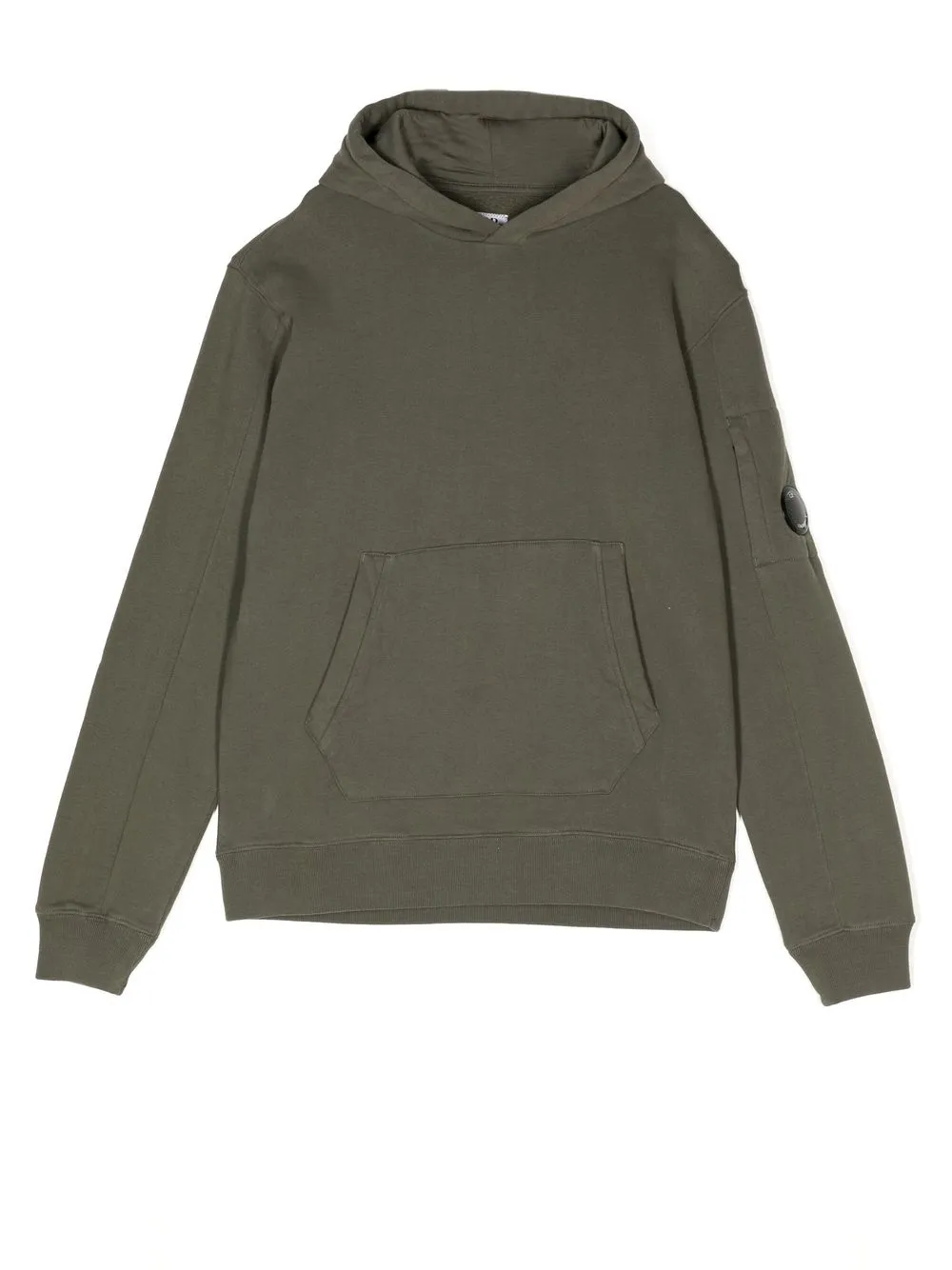 

C.P. Company Kids logo-patch sleeve hoodie - Green