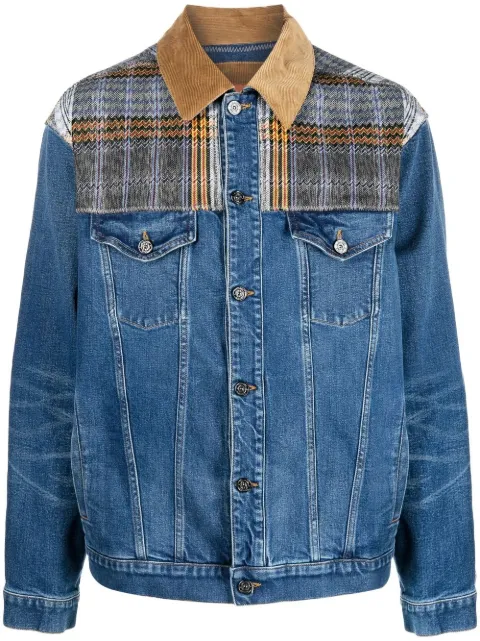 Missoni Jaqueta jeans com padronagem xadrez