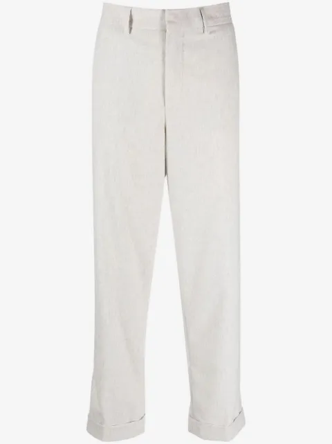 Closed rolled-cuff cropped trousers