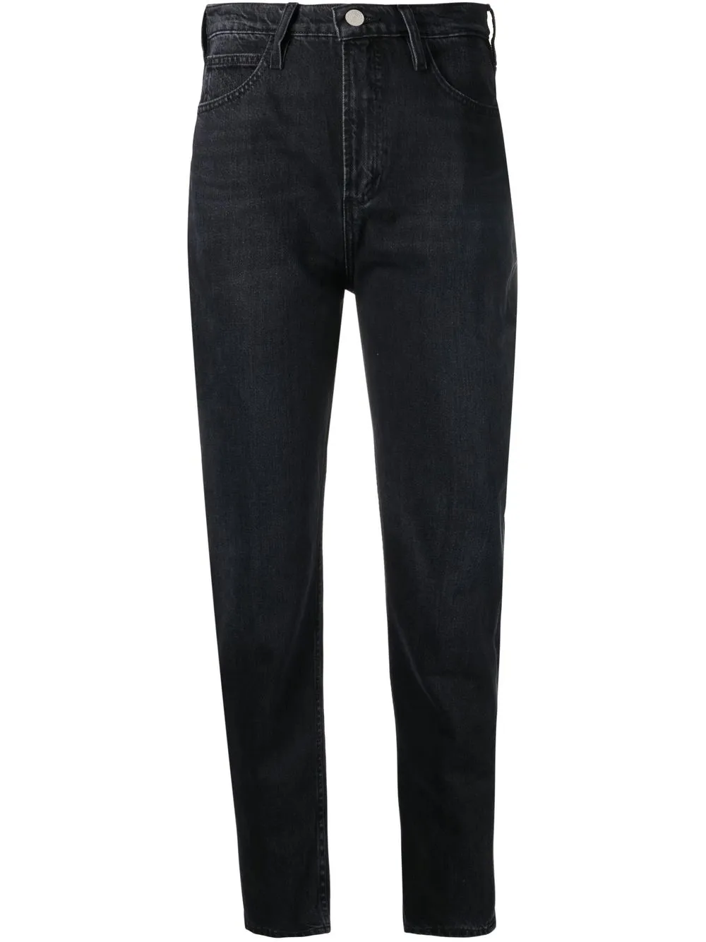 Frame High-waisted Tapered-leg Jeans In Black