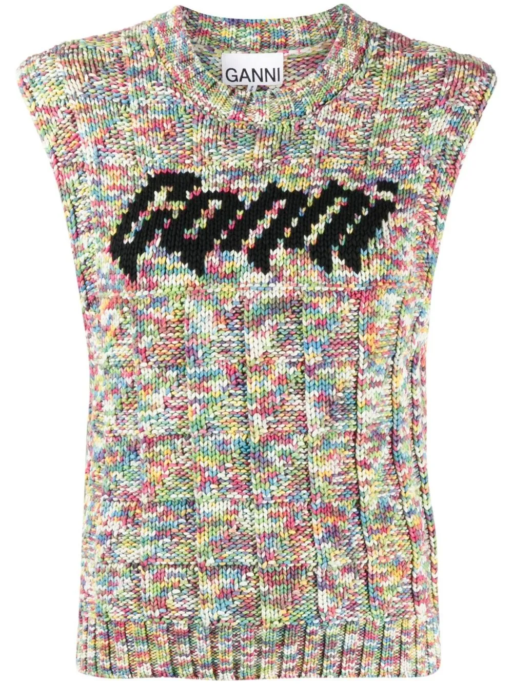 

GANNI knitted logo vest - Multicolour