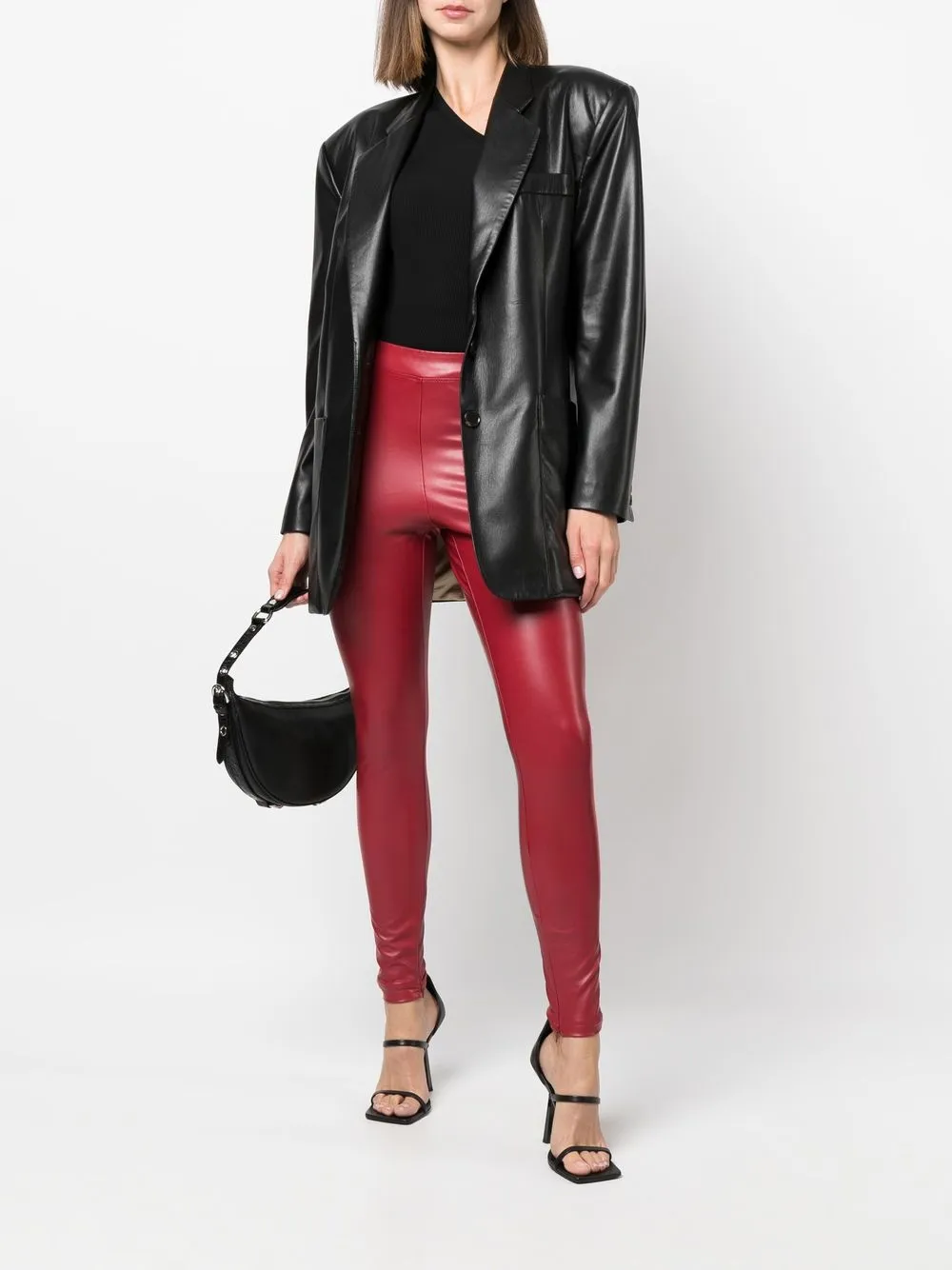 Michael Michael Kors Legging met leren-effect - Rood