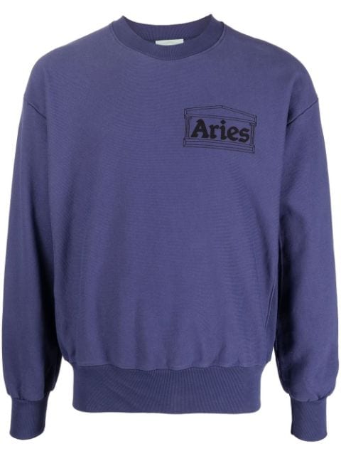 Aries - logo-print crew neck jumper