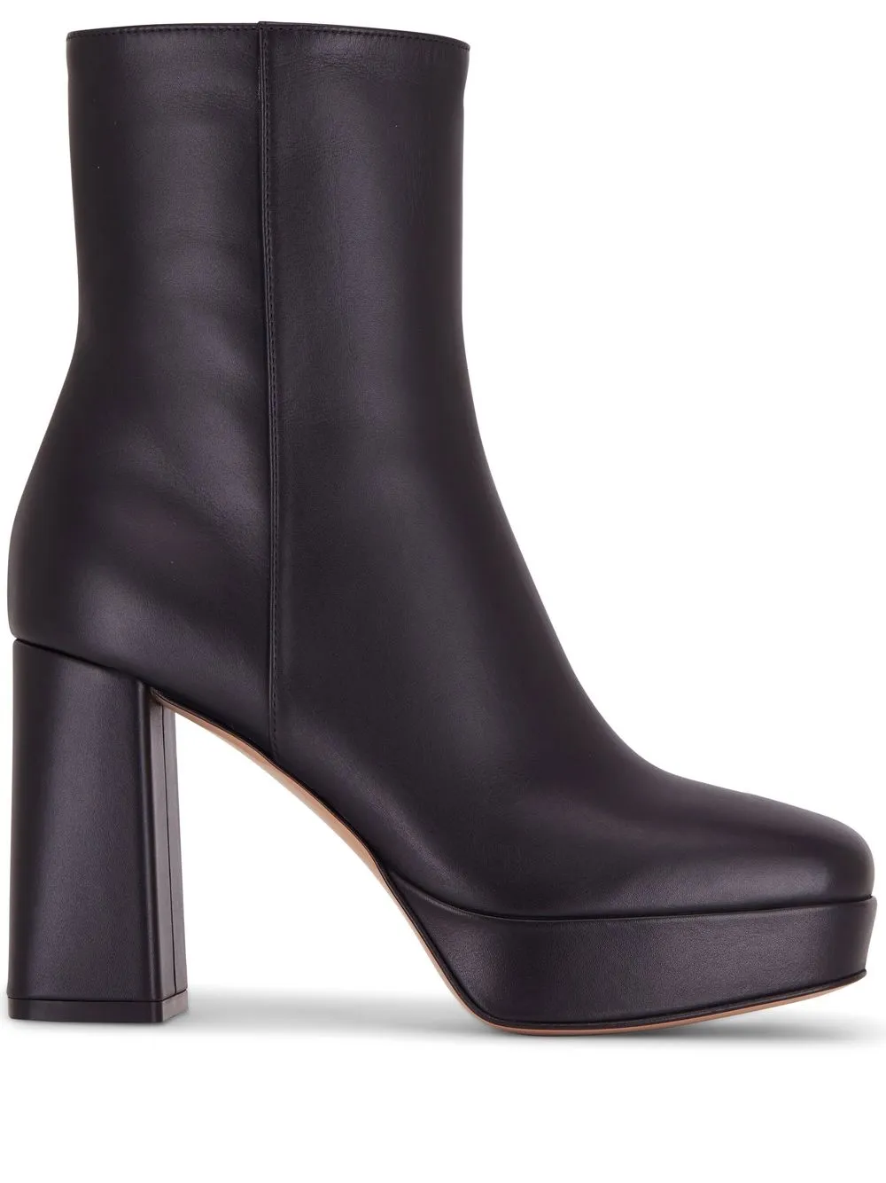 

Gianvito Rossi platform leather ankle boots - Black