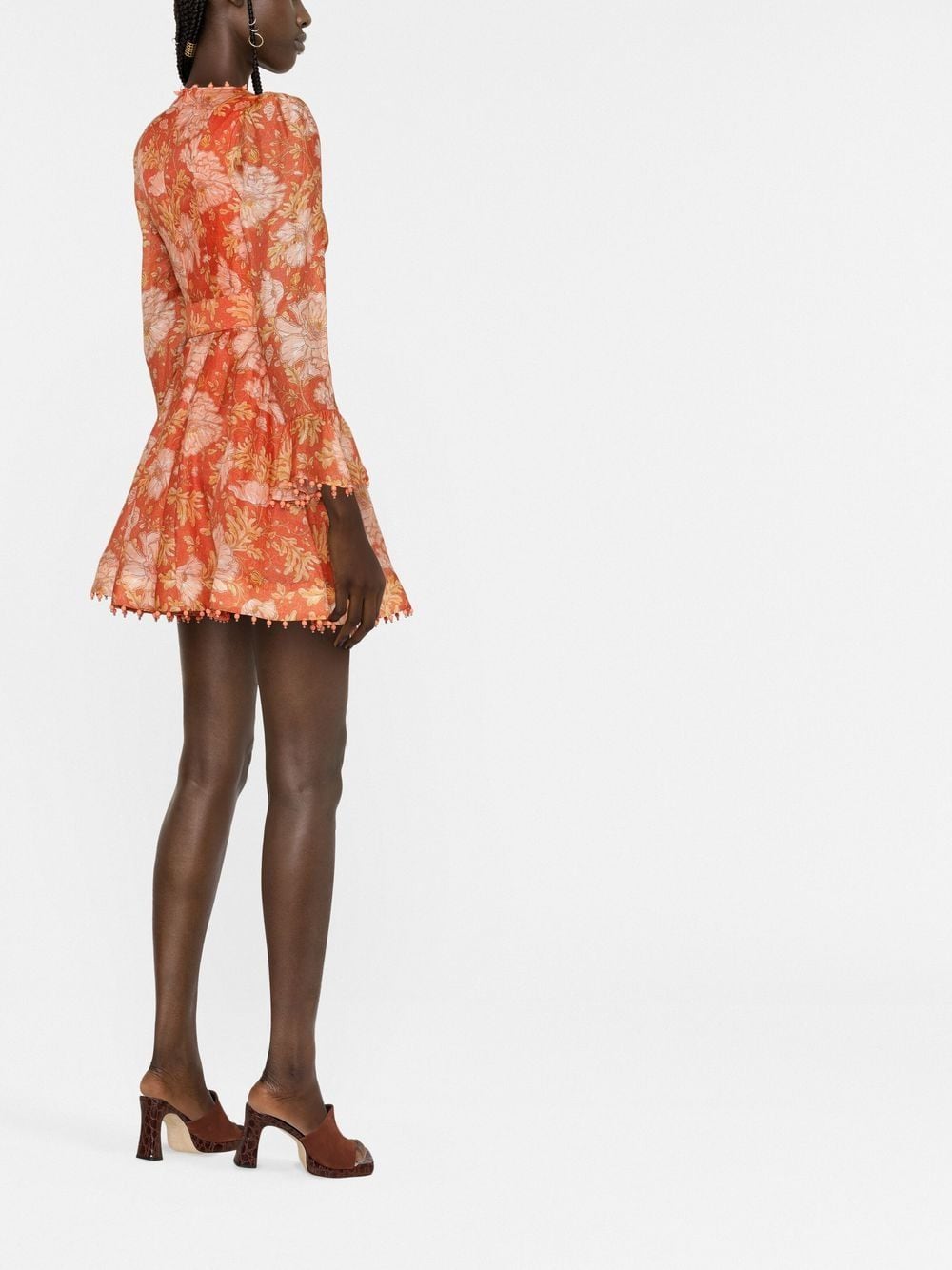 Shop Zimmermann Kaleidoscope Floral Mini Dress In 橘色