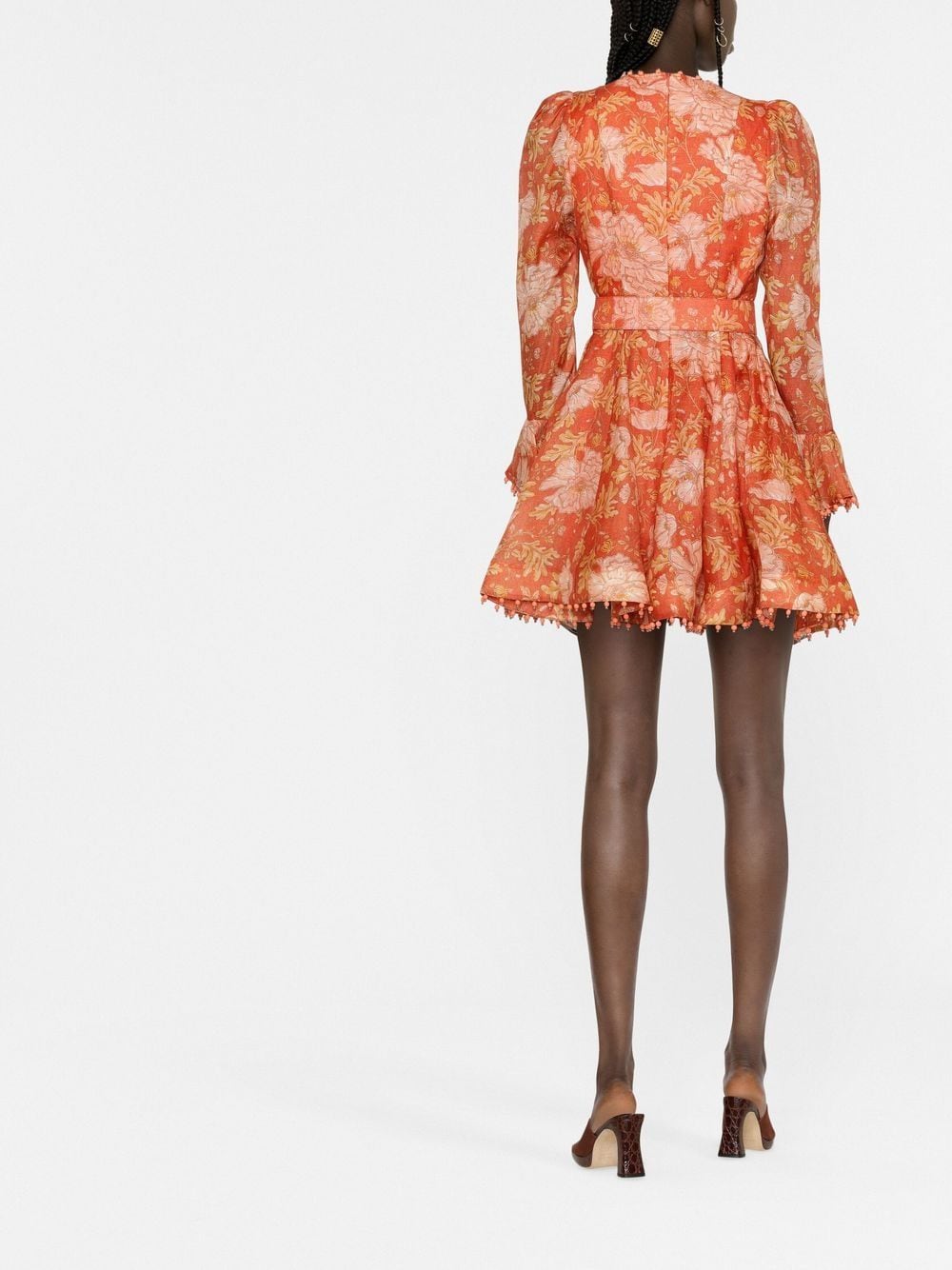 Shop Zimmermann Kaleidoscope Floral Mini Dress In 橘色