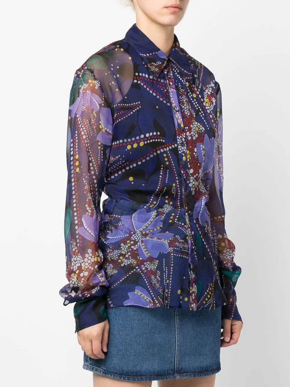  Dsquared2 Hemd Mit Blumen Print   Blau 