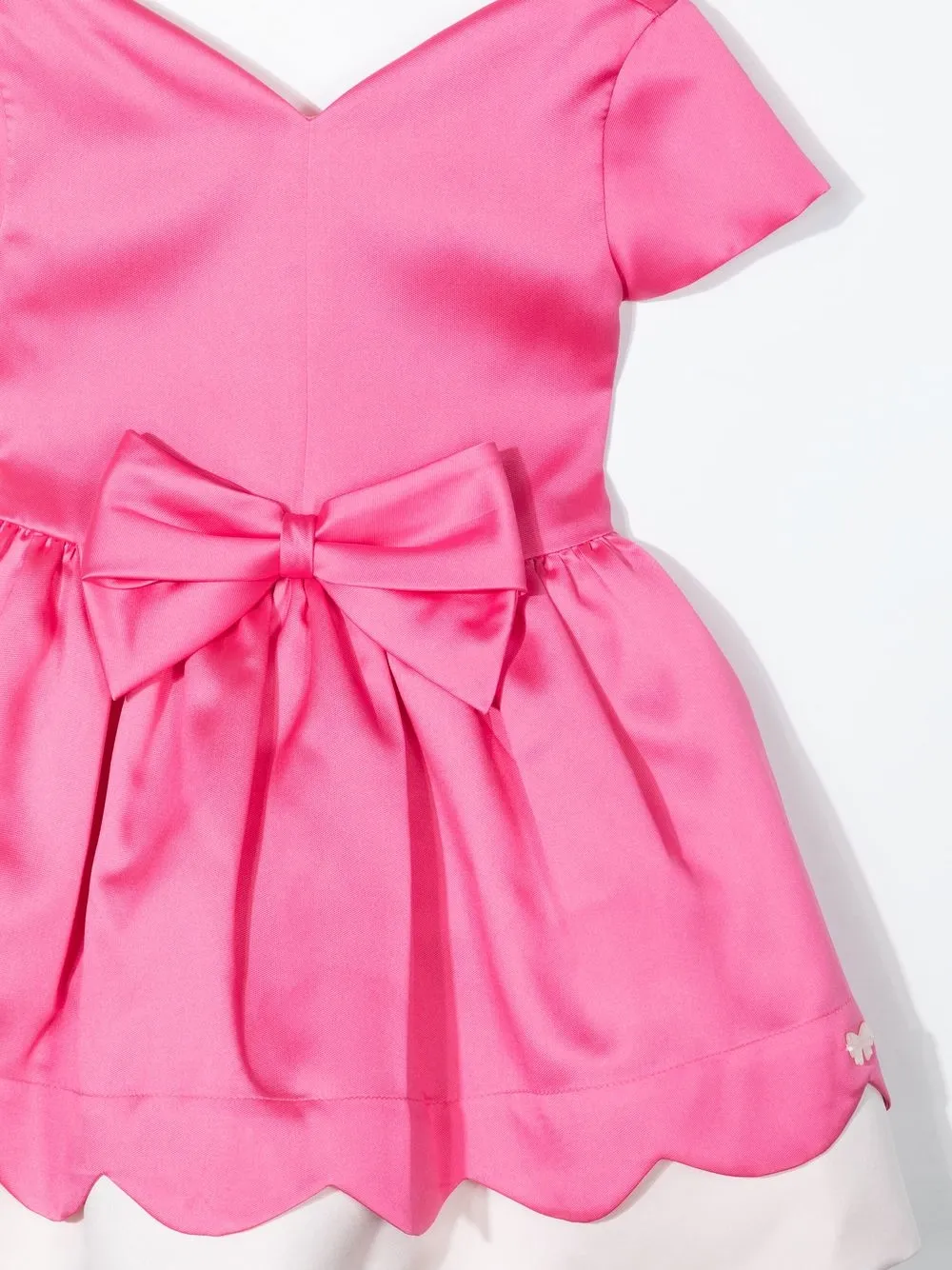  Hucklebones London Scalloped-bodice Short-sleeve Dress - Pink 