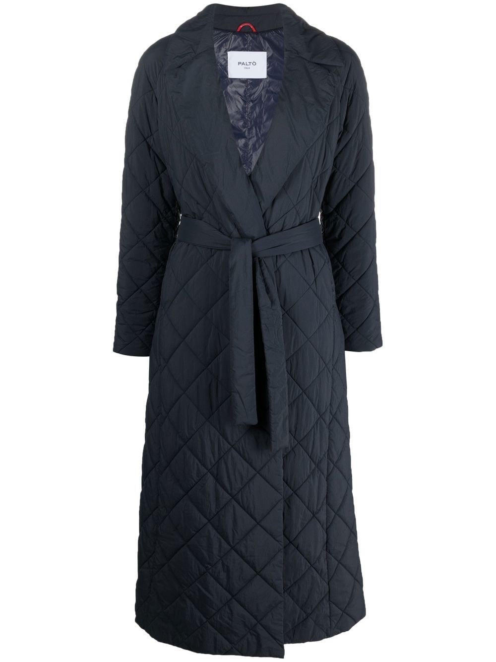 quilted belted coat
