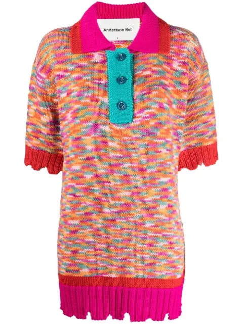 Andersson Bell playera tipo polo tejida manga corta