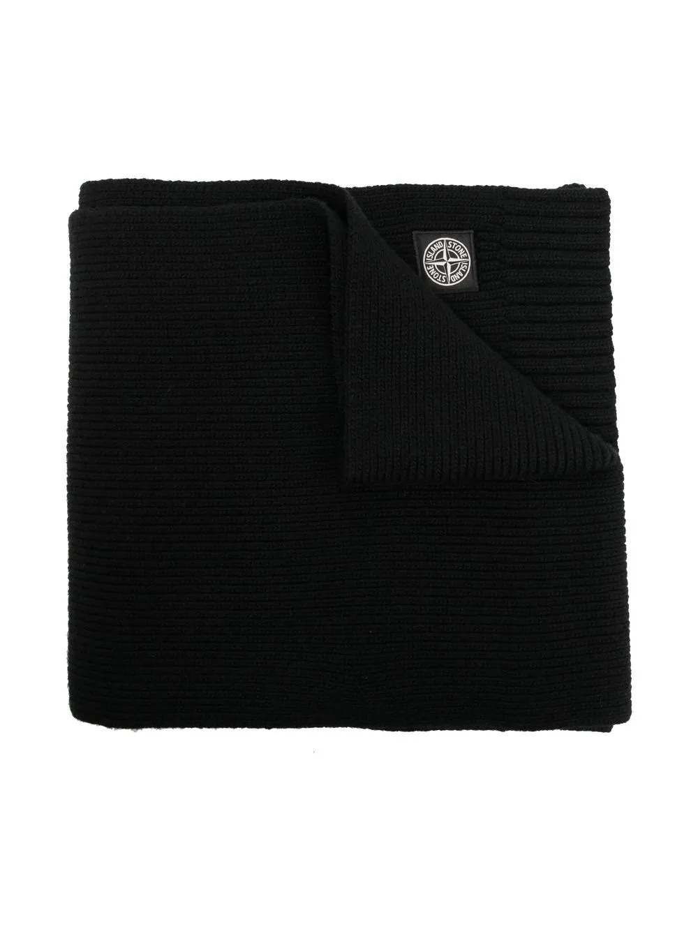 

Stone Island Junior bufanda tejida con parche del logo - Negro