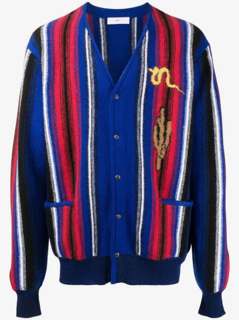 Toga Virilis intarsia-knit V-neck cardigan