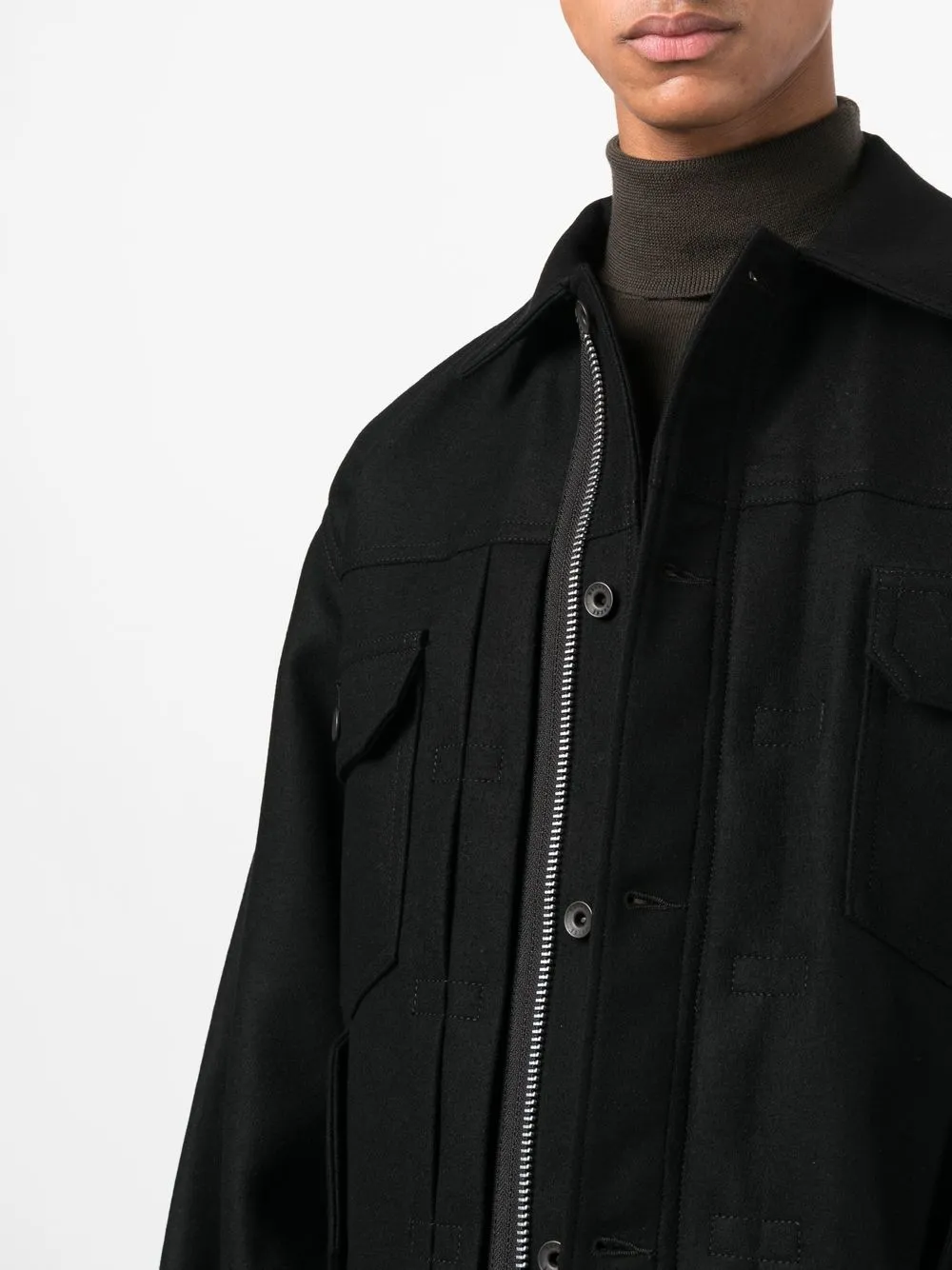 Sacai パッチポケット ウールジャケット - Farfetch