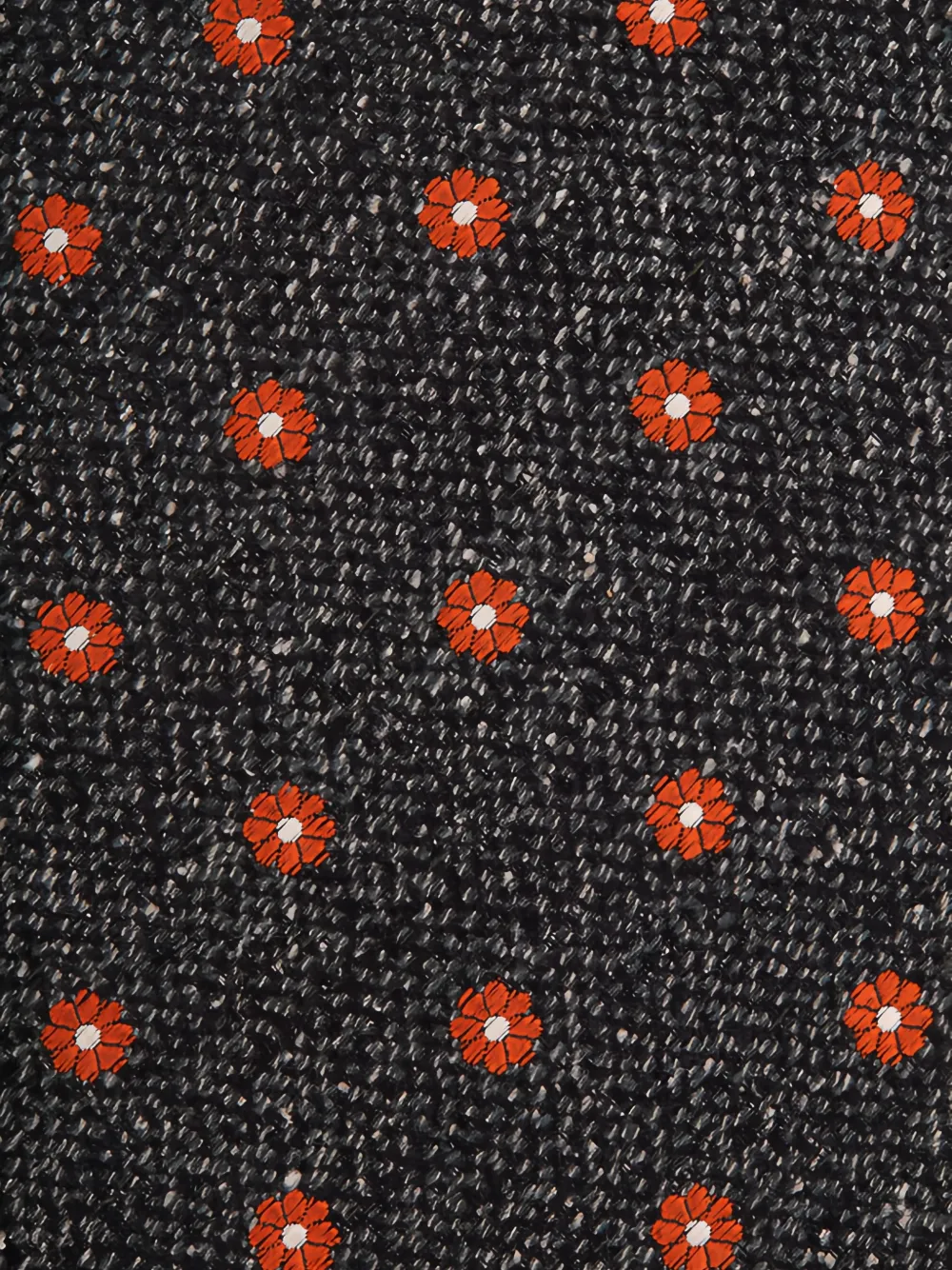 Kiton floral-embroidered textured-finish tie Grijs