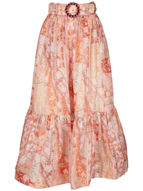 ZIMMERMANN - belted-waist midi skirt