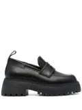 3juin platform 40mm leather loafers - Black