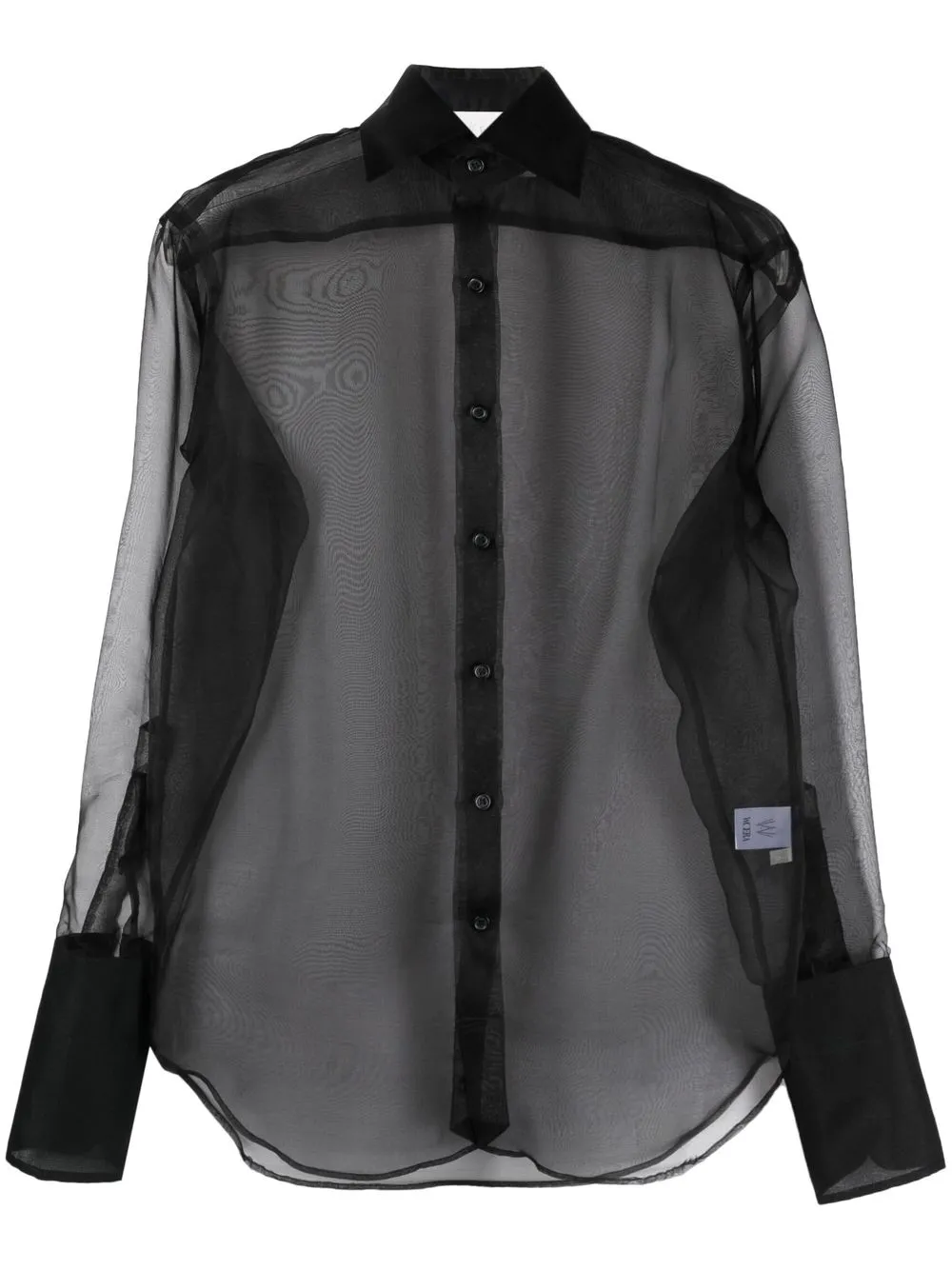 

WOERA sheer silk shirt - Black