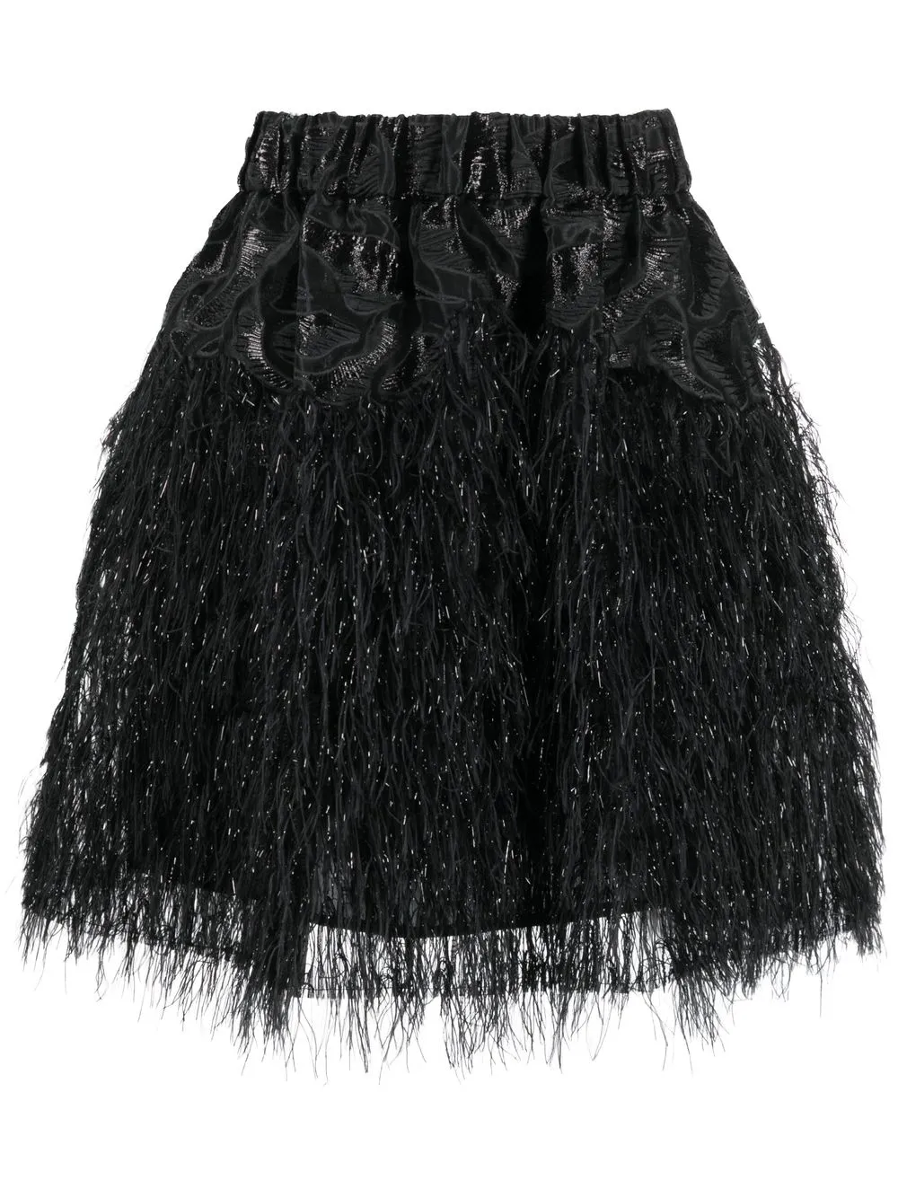 

Sara Battaglia fringe-detail A-line skirt - Black