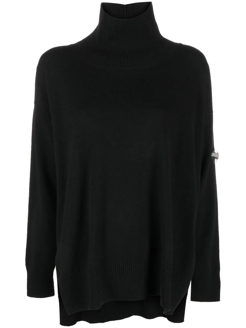 

Fabiana Filippi bead-detail roll-neck jumper - Black