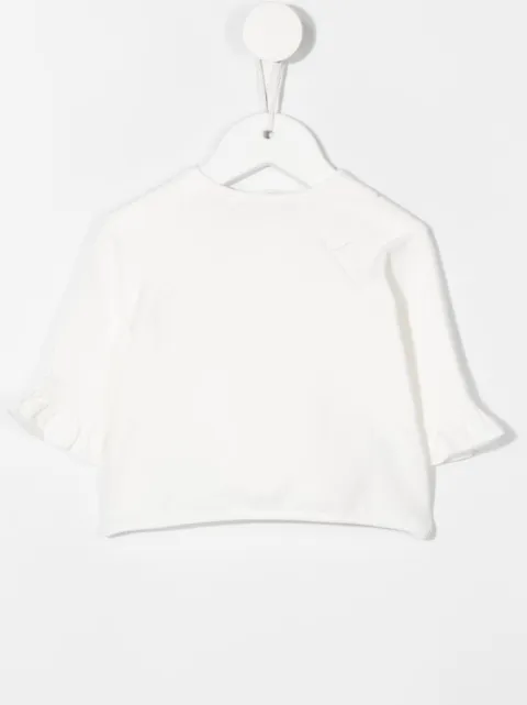 La Stupenderia ruffle-cuff organic-cotton cardigan 