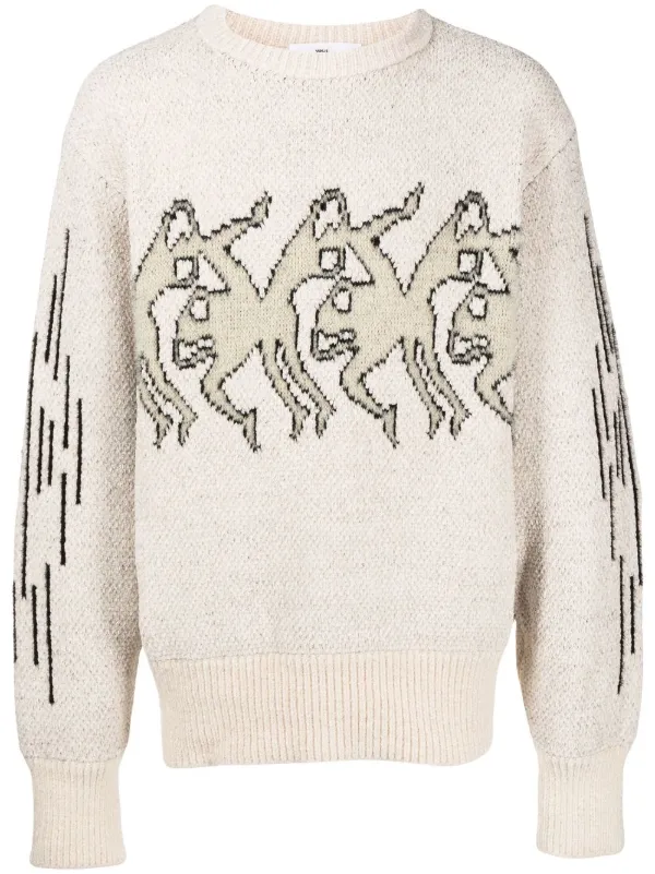 Toga Virilis intarsia-knit Oversize Jumper - Farfetch
