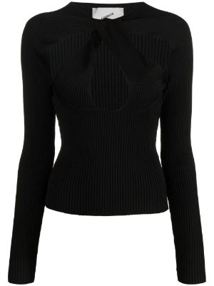 Coperni Twisted cut-out rib-knit Top - Farfetch