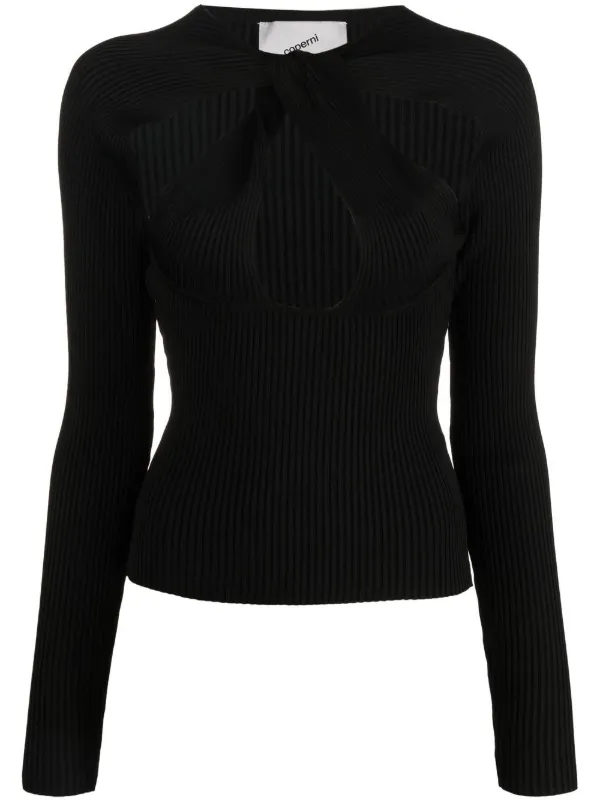 Coperni Twisted cut-out rib-knit Top - Farfetch