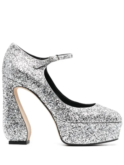 Si Rossi Si Rossi glitter platform pumps