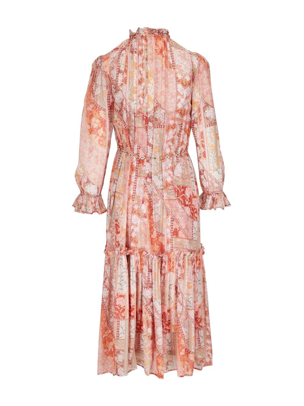 ZIMMERMANN Midi-jurk met ceintuur - Oranje