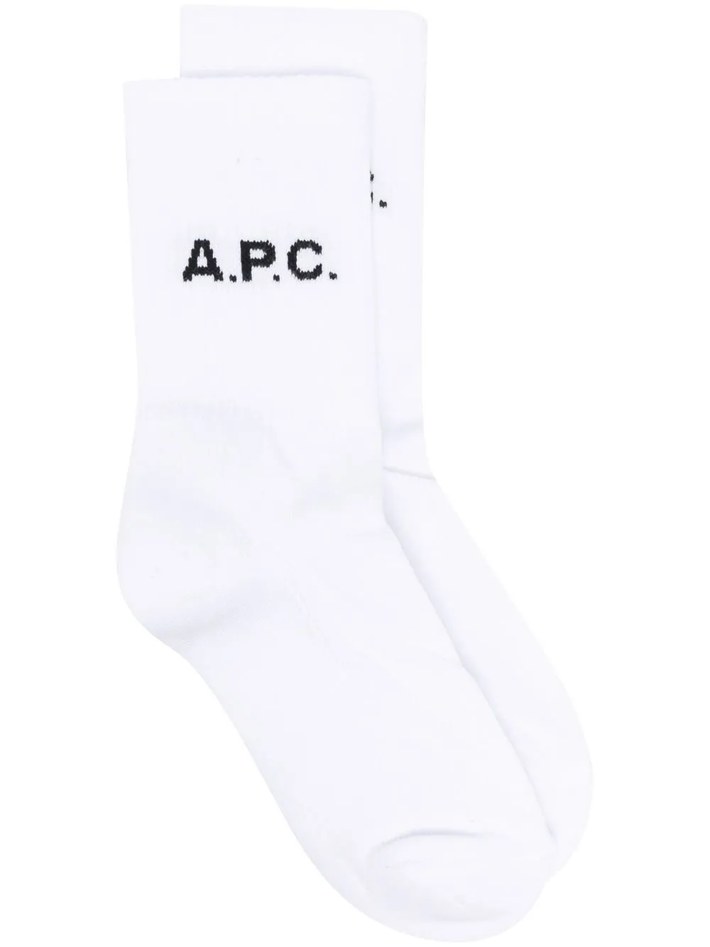 

A.P.C. calcetines tejidos con logo - Blanco