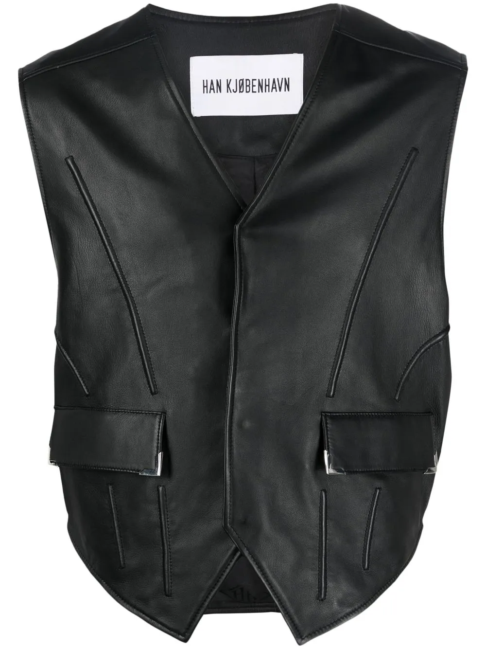 

Han Kjøbenhavn sleeveless leather waistcoat - Black