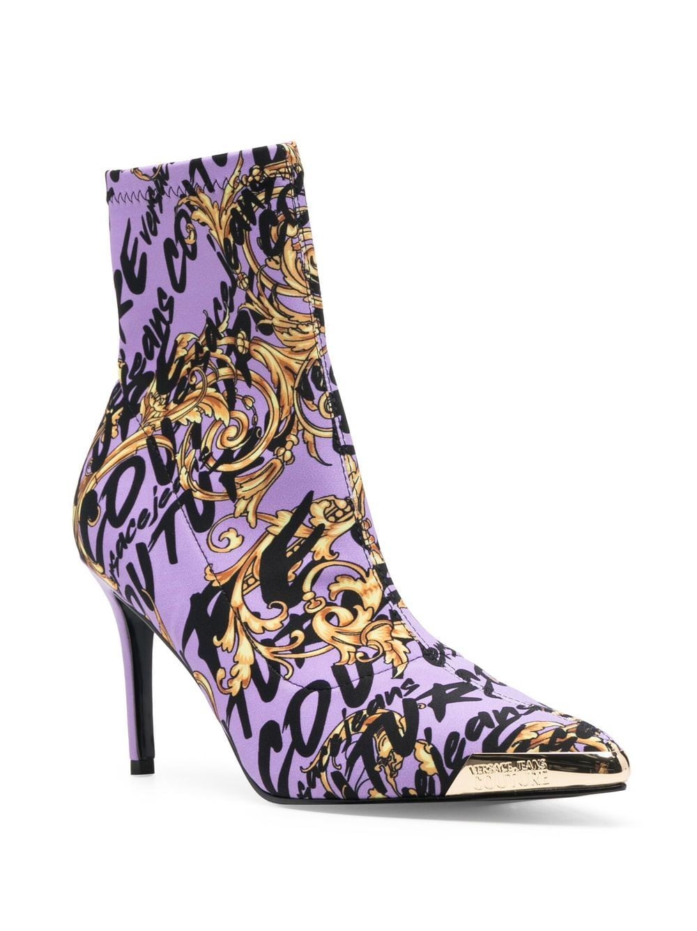 Versace Jeans Couture 95mm mix-print Stiletto Boots - Farfetch