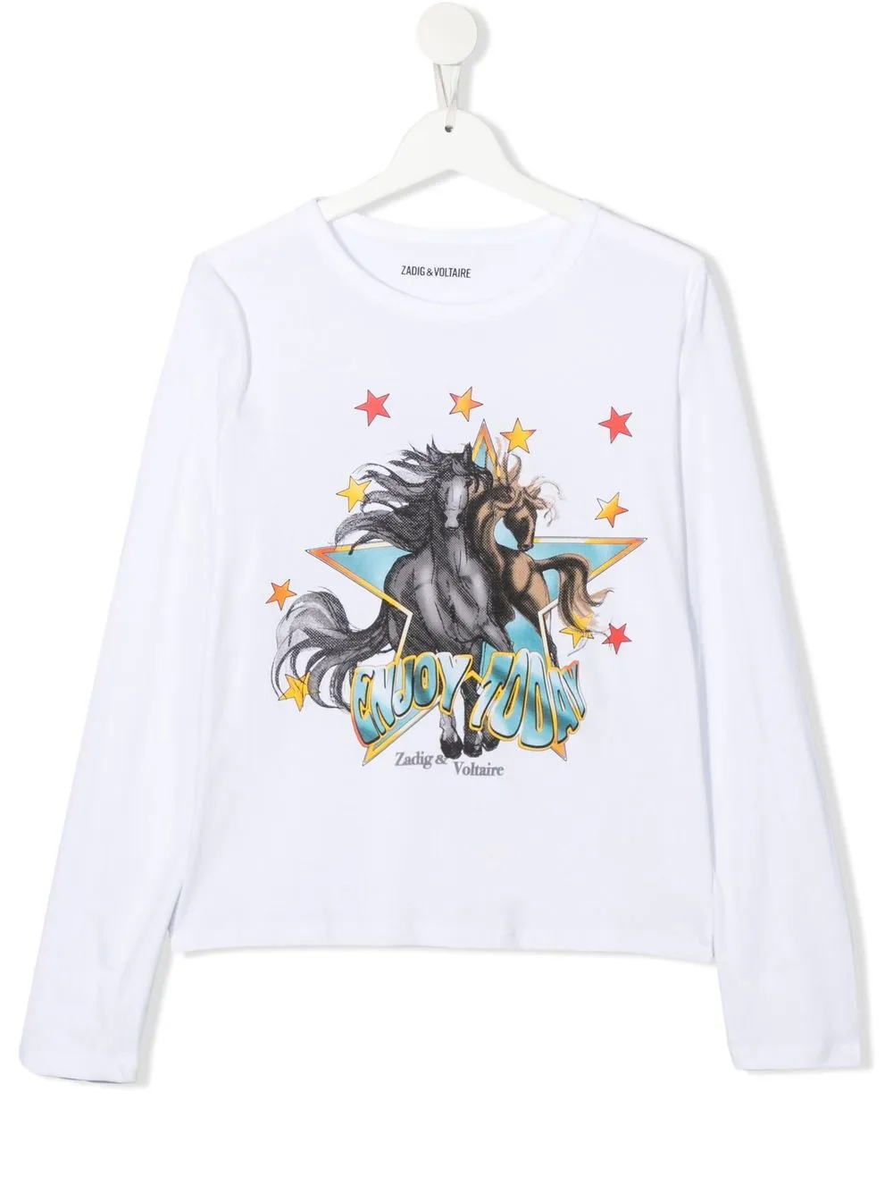 

Zadig & Voltaire Kids playera con estampado gráfico - Blanco