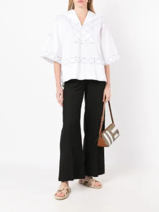 Tory Burch McGraw Stripe Wedge Shoulder Bag - Farfetch Tory Burch McGraw Stripe Wedge Shoulder Bag - Farfetch