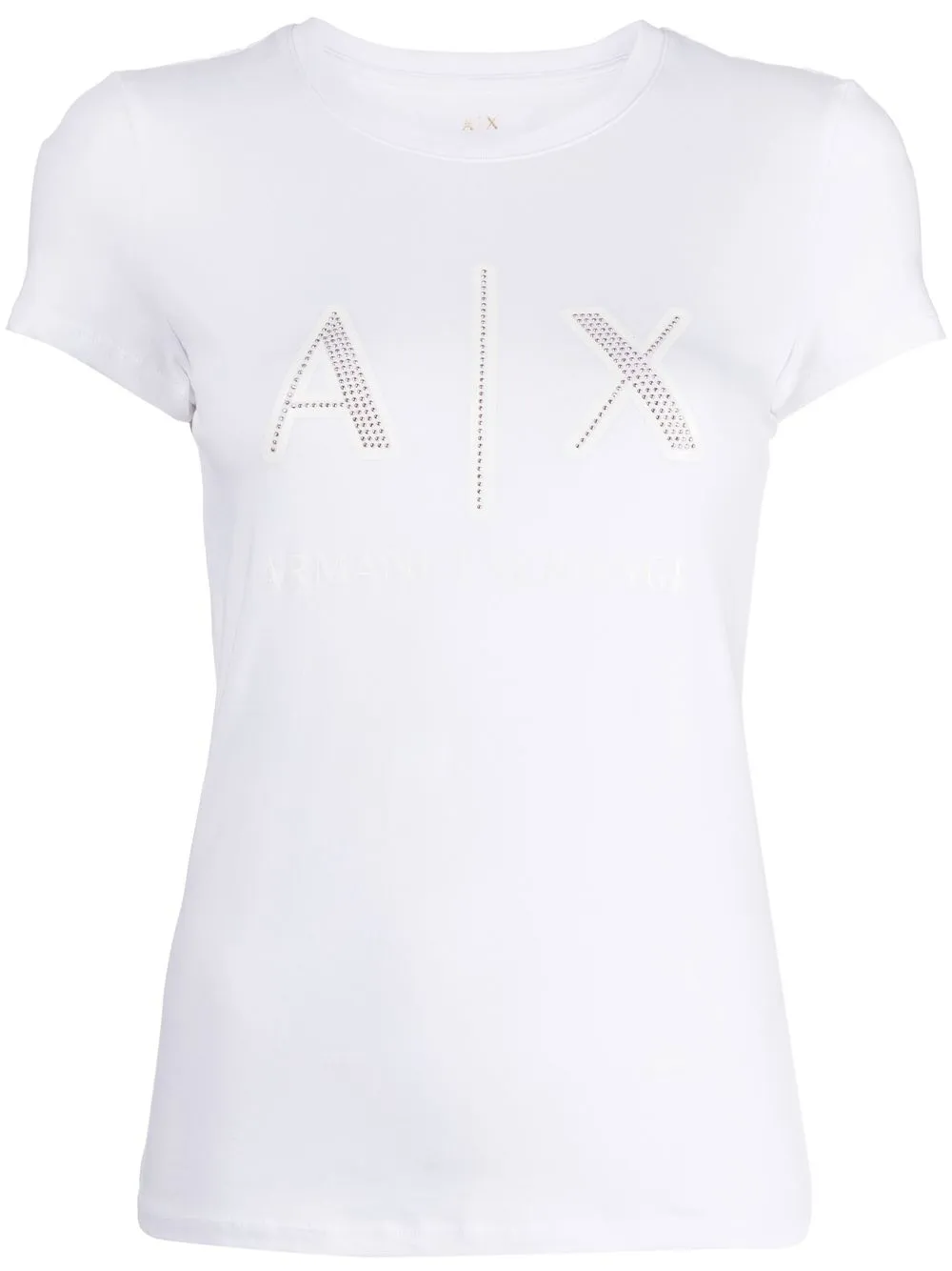 

Armani Exchange playera con cuello redondo - Blanco