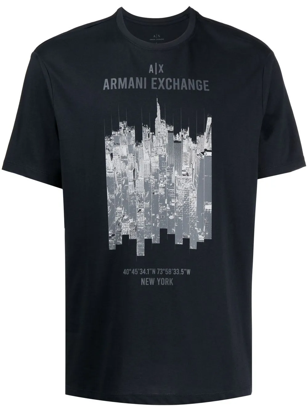 

Armani Exchange playera con estampado gráfico y logo - Azul