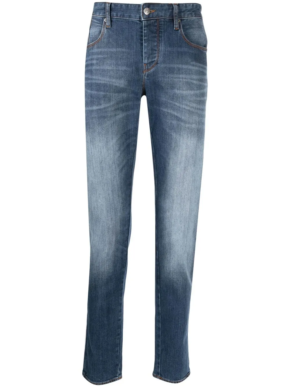 Armani Exchange stonewashed straight-leg jeans - Blue